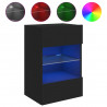 Ścienne szafki TV z LED, 2 szt., czarne, 40x30x60,5 cm
