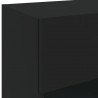 Ścienne szafki TV z LED, 2 szt., czarne, 40x30x60,5 cm