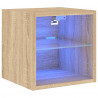 Ścienna szafka TV z LED, dąb sonoma, 30x28,5x30 cm