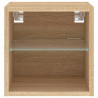 Ścienna szafka TV z LED, dąb sonoma, 30x28,5x30 cm