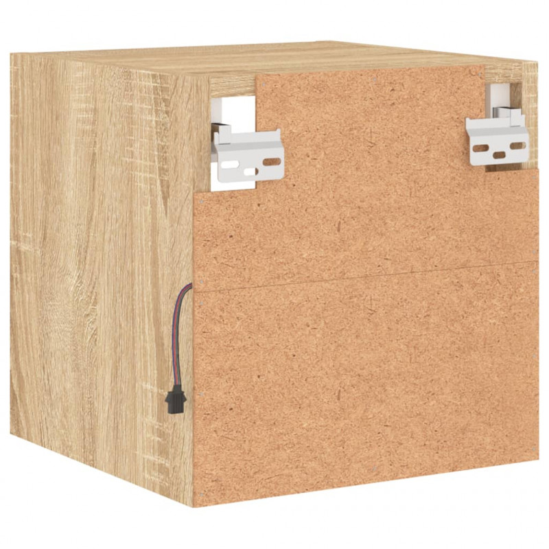 Ścienna szafka TV z LED, dąb sonoma, 30x28,5x30 cm