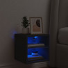 Ścienna szafka TV z LED, czarna, 30x28,5x30 cm