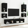 Ścienna szafka TV z LED, czarna, 30x28,5x30 cm