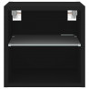 Ścienna szafka TV z LED, czarna, 30x28,5x30 cm