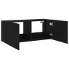 Ścienna szafka TV z LED, czarna, 100x35x41 cm