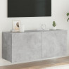 Ścienna szafka TV z LED, szarość betonu, 100x35x41 cm