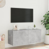 Ścienna szafka TV z LED, szarość betonu, 100x35x41 cm