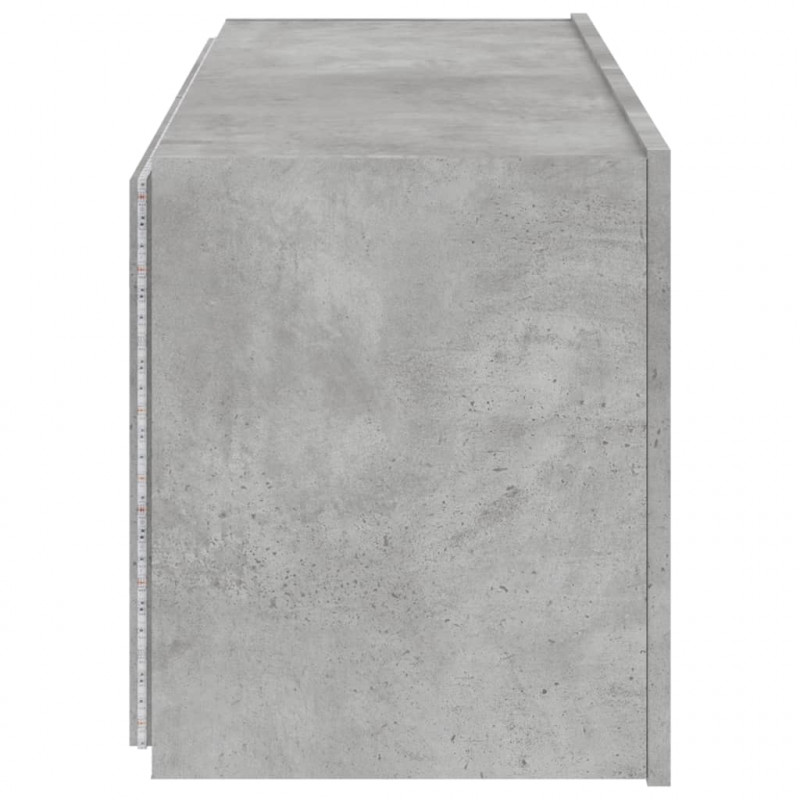 Ścienna szafka TV z LED, szarość betonu, 100x35x41 cm