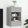 Ścienna szafka TV z LED, szary dąb sonoma, 40x30x60,5 cm