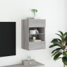 Ścienna szafka TV z LED, szary dąb sonoma, 40x30x60,5 cm