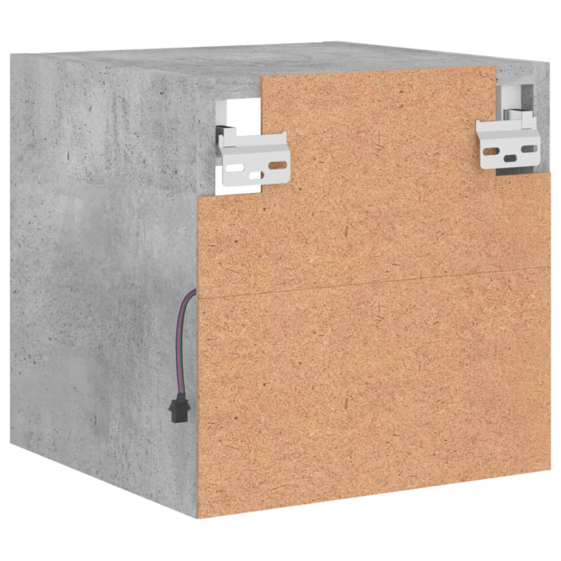 Ścienne szafki TV z LED, 2 szt., szarość betonu, 30x28,5x30 cm