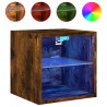 Ścienne szafki TV z LED, 2 szt., przydymiony dąb, 30x28,5x30 cm