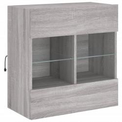 Ścienna szafka TV z LED, szary dąb sonoma, 58,5x30x60,5 cm