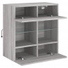 Ścienna szafka TV z LED, szary dąb sonoma, 58,5x30x60,5 cm