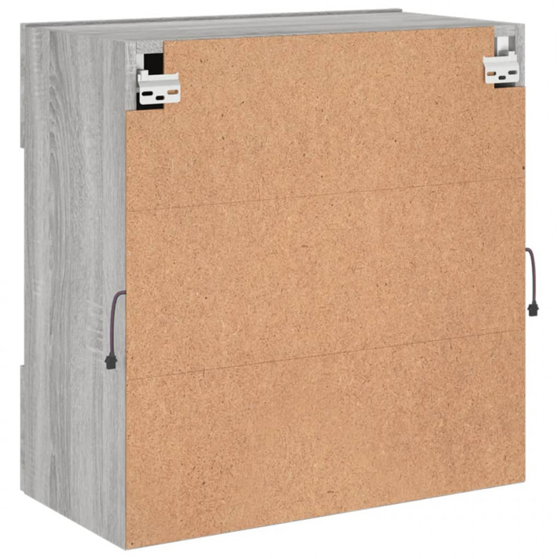 Ścienna szafka TV z LED, szary dąb sonoma, 58,5x30x60,5 cm