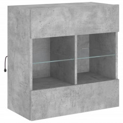 Ścienna szafka TV z LED, szarość betonu, 58,5x30x60,5 cm