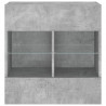 Ścienna szafka TV z LED, szarość betonu, 58,5x30x60,5 cm