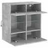 Ścienna szafka TV z LED, szarość betonu, 58,5x30x60,5 cm