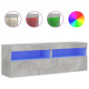 Ścienne szafki TV z LED, 2 szt., szarość betonu, 60x30x40 cm