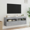 Ścienne szafki TV z LED, 2 szt., szarość betonu, 60x30x40 cm