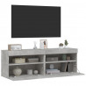 Ścienne szafki TV z LED, 2 szt., szarość betonu, 60x30x40 cm