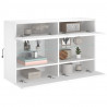 Ścienna szafka TV z LED, biała, 98,5x30x60,5 cm