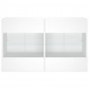Ścienna szafka TV z LED, biała, 98,5x30x60,5 cm