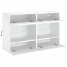 Ścienna szafka TV z LED, biała, 98,5x30x60,5 cm