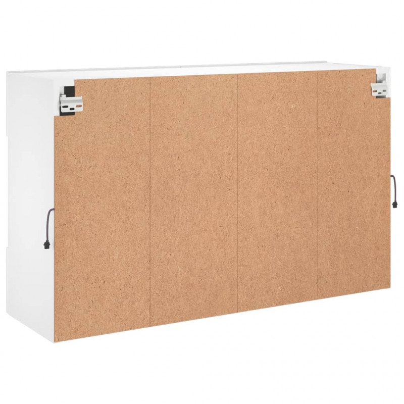 Ścienna szafka TV z LED, biała, 98,5x30x60,5 cm