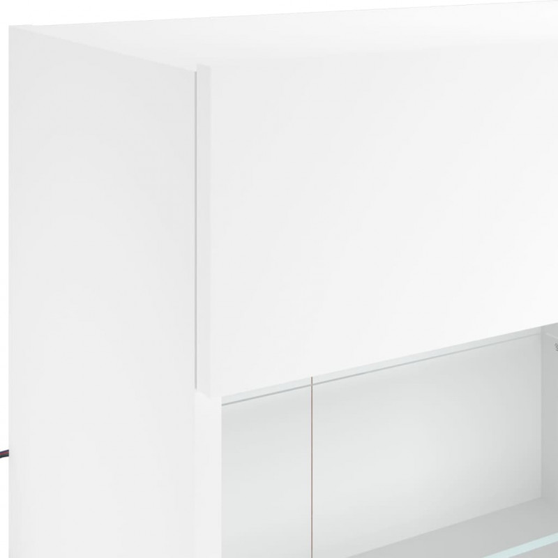 Ścienna szafka TV z LED, biała, 98,5x30x60,5 cm