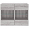 Ścienna szafka TV z LED, szary dąb sonoma, 78,5x30x60,5 cm