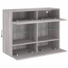 Ścienna szafka TV z LED, szary dąb sonoma, 78,5x30x60,5 cm