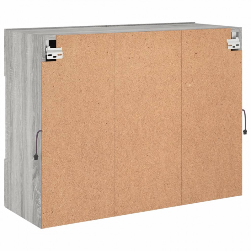 Ścienna szafka TV z LED, szary dąb sonoma, 78,5x30x60,5 cm
