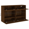 Ścienna szafka TV z LED, brązowy dąb, 98,5x30x60,5 cm
