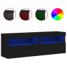 Ścienne szafki TV z LED, 2 szt., czarne, 60x30x40 cm