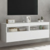 Ścienne szafki TV z LED, 2 szt., białe, 60x30x40 cm