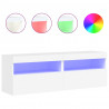 Ścienne szafki TV z LED, 2 szt., białe, 60x30x40 cm