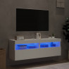 Ścienne szafki TV z LED, 2 szt., białe, 60x30x40 cm