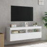 Ścienne szafki TV z LED, 2 szt., białe, 60x30x40 cm