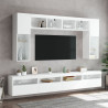 Ścienne szafki TV z LED, 2 szt., białe, 60x30x40 cm