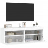 Ścienne szafki TV z LED, 2 szt., białe, 60x30x40 cm