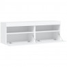 Ścienne szafki TV z LED, 2 szt., białe, 60x30x40 cm