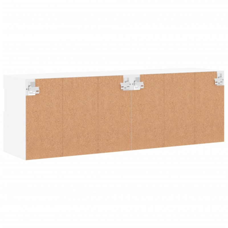 Ścienne szafki TV z LED, 2 szt., białe, 60x30x40 cm