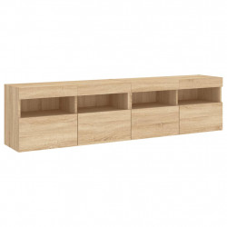 Ścienne szafki TV z LED, 2 szt., dąb sonoma, 80x30x40 cm