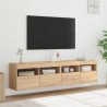 Ścienne szafki TV z LED, 2 szt., dąb sonoma, 80x30x40 cm