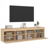 Ścienne szafki TV z LED, 2 szt., dąb sonoma, 80x30x40 cm