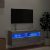 Ścienna szafka TV z LED, szary dąb sonoma, 100x30x40 cm