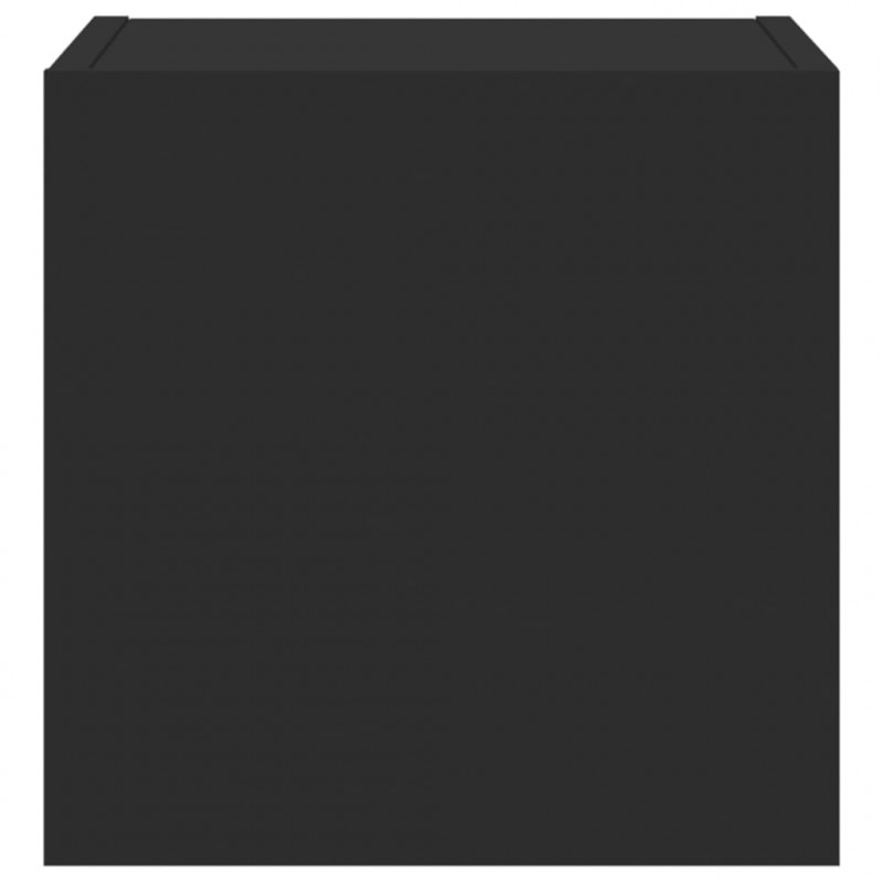 Ścienne szafki TV z LED, 2 szt., czarne, 30,5x35x30 cm