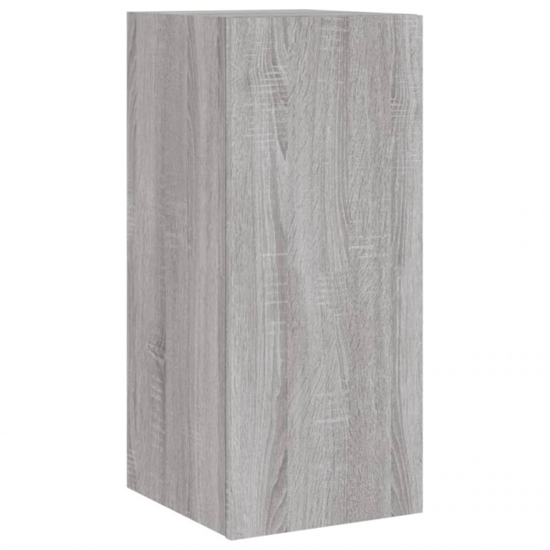 Ścienna szafka TV z LED, szary dąb sonoma, 30,5x35x70 cm