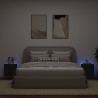 Ścienne szafki TV z LED, 2 szt., czarne, 40,5x35x40 cm
